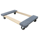 Boxer 18” x 30” Solid Wood Furniture Moving Dolly with 3" Caster Wheels and Gray Carpeted Surface Protection-3