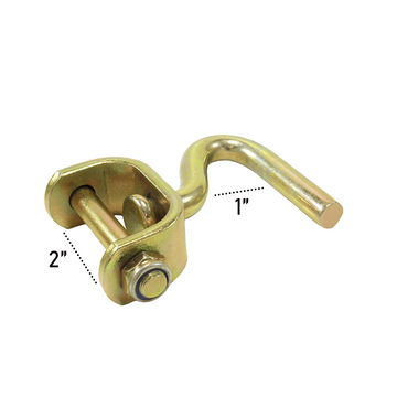 2 Inch 360 Degree Swivel J Hook - Heavy Duty Rotating Tie Down Hook for Secure Loads - 0
