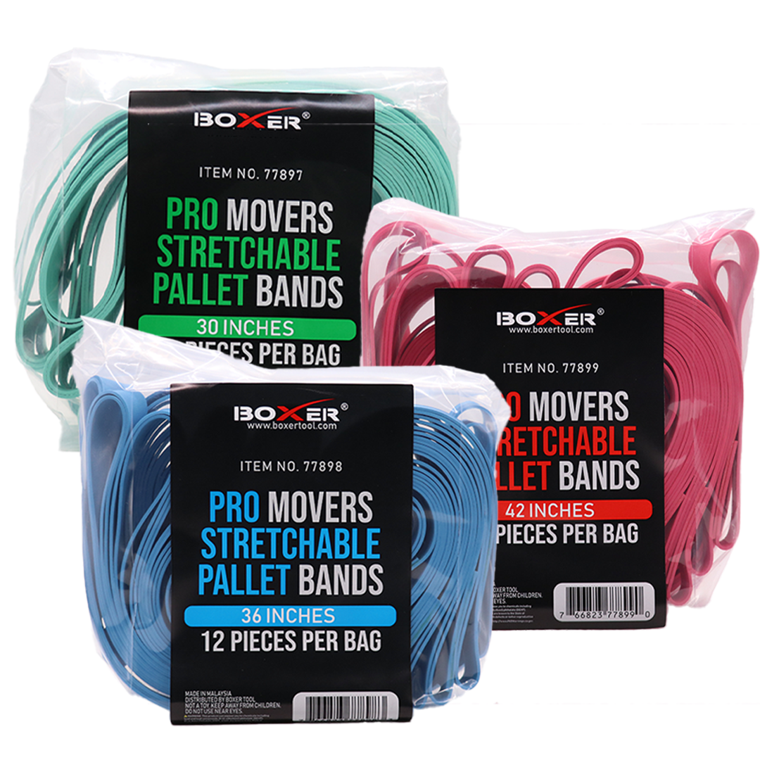 The ProMovers Tri-Band Trio: Versatile Pallet Band Kit - 30" Green, 36" Blue, 42" Red
