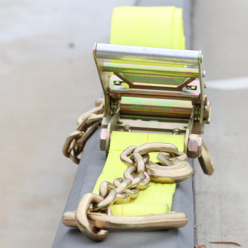 Boxer Heavy Duty 3" Ratchet Strap with Grade 70 Chain Hook - 15,000 lbs Load Capacity - 0