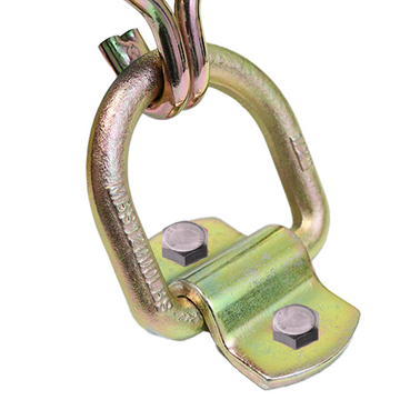 Heavy Duty 1/2" Forged Lashing D Ring with Bolt-On Mounting Bracket in Yellow Chrome - 0