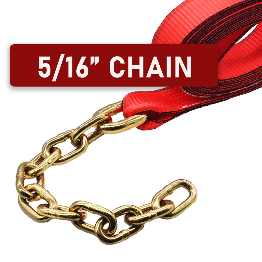 Boxer 8-Point Roll Back Vehicle Tie-Down Kit with G70 Chain Extensions - Set of 4