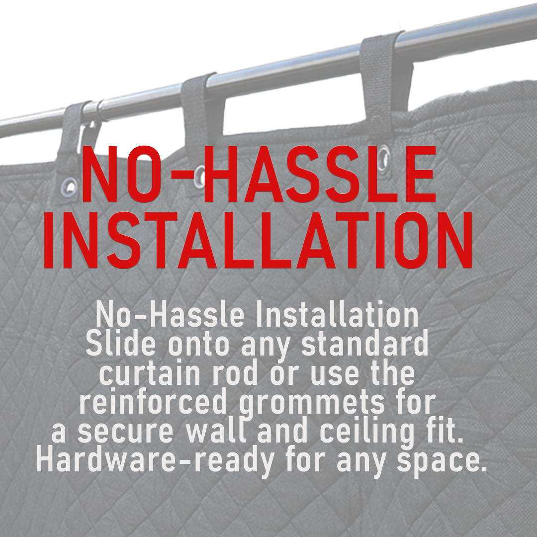 BoxerTool PRO Studio 78" x 48" Thicker Multi-Mount Woven Acoustic Absorption Blanket with All-Around Grommeted Loops