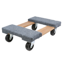Boxer 18” x 12” Solid Wood Furniture Moving Dolly with 3" Caster Wheels and Gray Carpeted Surface Protection-3