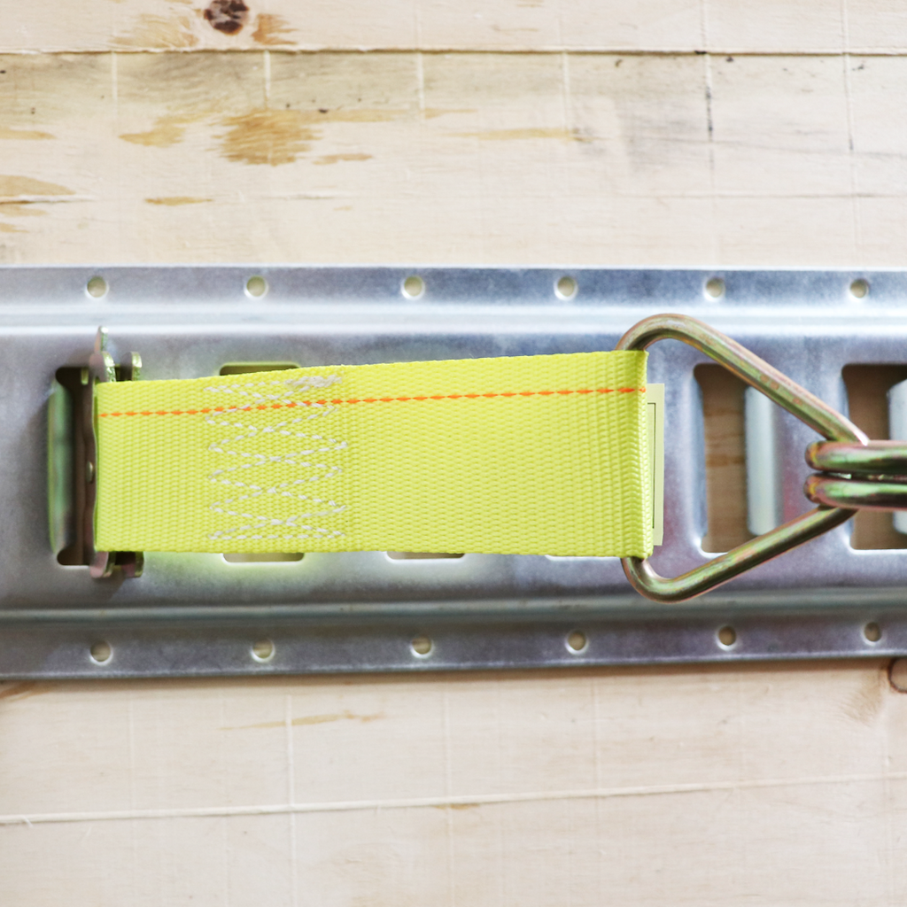 E-Track Rail Tie-Down Kit (5' Galvanized E-Track with 2" x 20' Blue Straps)