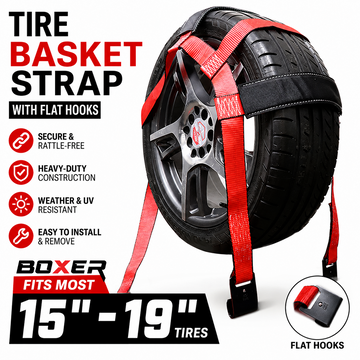 Boxer EliteGrip 2" x 8' Premium Wheel Basket Tire Holder with Flat Hooks and High-Performance Rubber Sleeves - 0