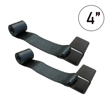 Buy black 4" x 5' Roll-Off Container Straps with Extra Large Flat Hook - DOT Compliant for Container Securement - 2 Pack