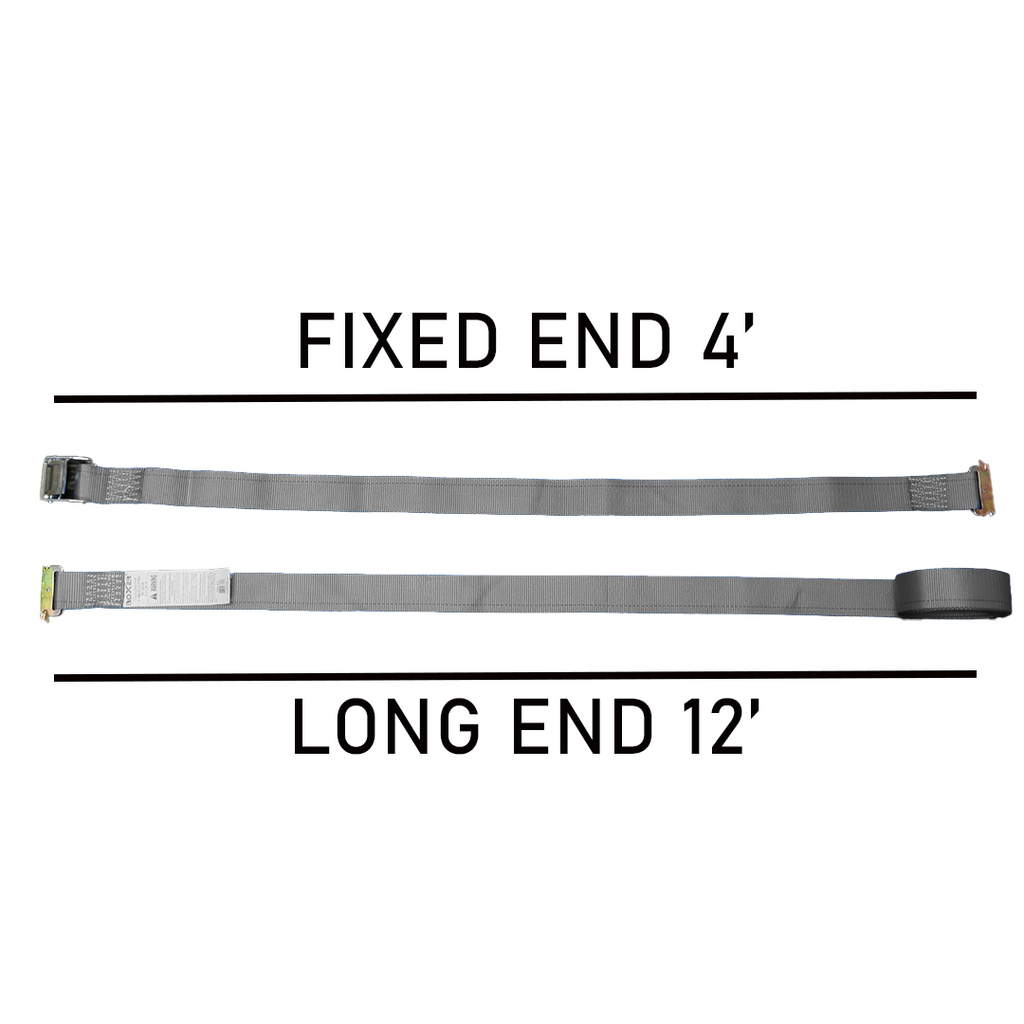 Boxer Cam Buckle E Track Strap - 2" x 16' Size, Universal E Track Compatibility