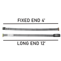 Boxer 2 Pack Heavy Duty 4" Roll-Off Winch Strap with Hook and Loop End for Containers, Trucks, and Trailers - 24,000 B/S