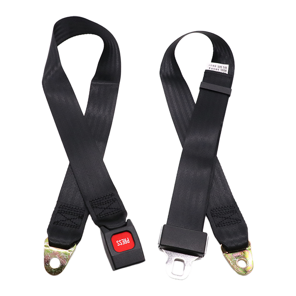 Universal 2-Point Go Kart & Golf Cart Seat Belt Harness Kit - Mounting Hardware Included (Set of 2)