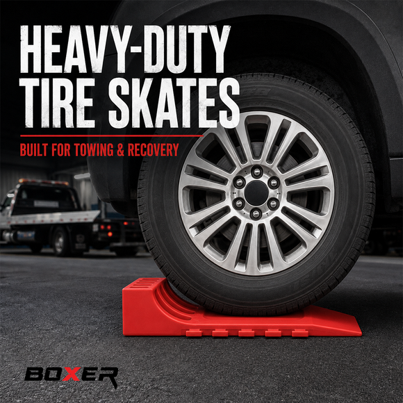 Tire Skates for Tow Trucks - 4 Pack Interlocking Wheel Skids