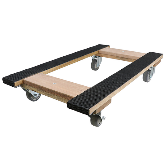 Boxer 18” x 30” Solid Wood Furniture Moving Dolly with 3.5" Caster Wheels and Black Rubber Tread for Anti-Slip Protection