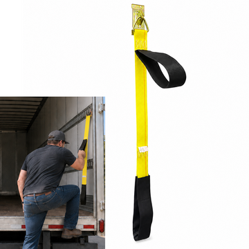 E-Track Pull-Up Assist Strap, 36-Inch Trailer Access Dual Handle with Delta Ring Fitting, Heavy-Duty Reinforced Webbing,