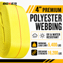 Boxer 4" x 30' USA Assembled Heavy-Duty Pro Ratchet Strap - Grade 70 Forged Chain Hooks - 16,200 lb BS - Double Locking Buckle - 20,000 lb Webbing-5