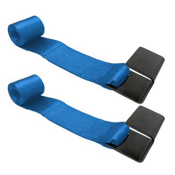 Buy blue 4" x 5' Roll-Off Container Straps with Extra Large Flat Hook - DOT Compliant for Container Securement - 2 Pack