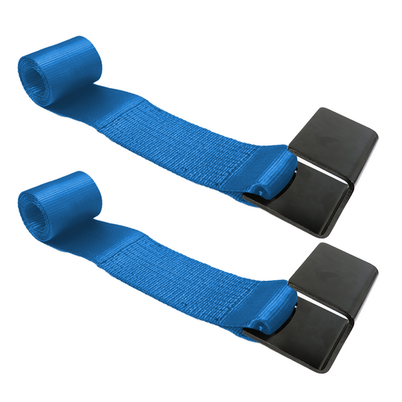 4" x 5' Roll-Off Container Straps with Extra Large Flat Hook - DOT Compliant for Container Securement - 2 Pack