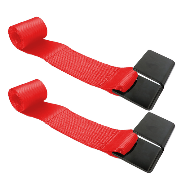 Boxer Pro Series Heavy Duty 4" Roll-Off Winch Strap with Flat Hook for Containers, Trucks, and Trailers - 2 Pack