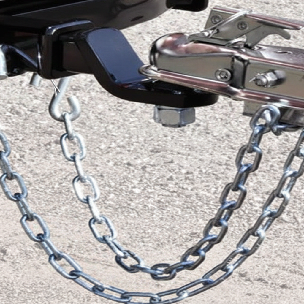 3/16" x 48" Zinc-Plated Grade 30 Trailer Safety Chain with Dual Safety Latch Hooks