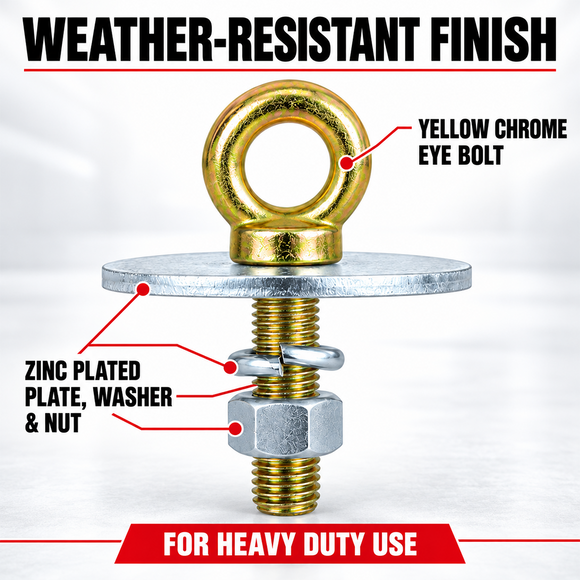 3" Long Eye Bolt Kit - 7/16" Thread