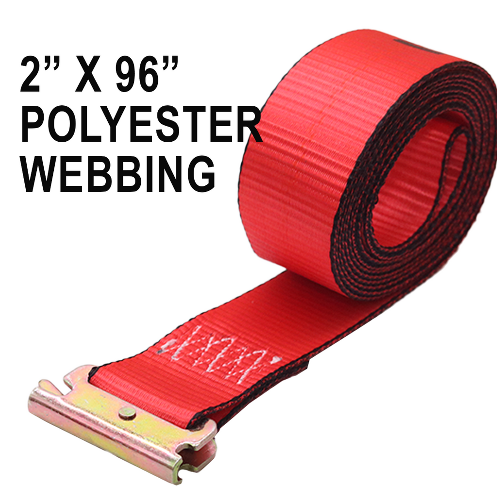 E-Track Wheel Chock Tie-Down Strap – 2" x 8' Heavy Duty Ratchet Strap, 4,400lb Break Strength, Secure Tire Bonnet for ATV, UTV, Lawn Mowers & Equipment Transport