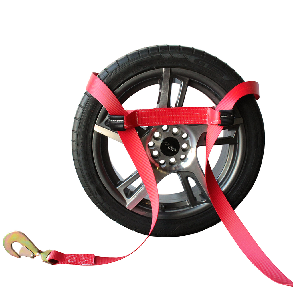 High-Vis Red Auto Tie-Down Strap (2"x16") - 12,000lb Breaking Strength, Set of 4