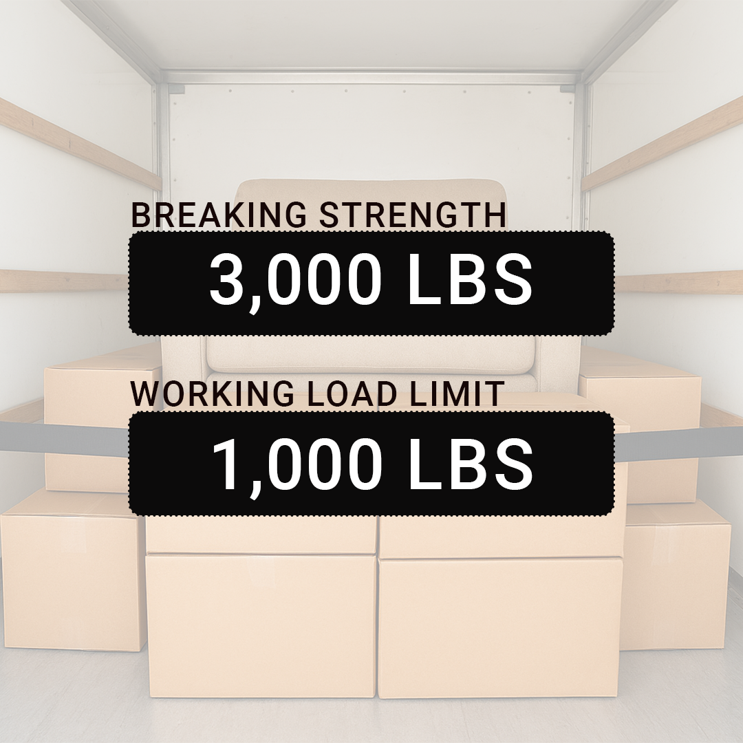 2" x 12' Cam Buckle Logistic Tie-Down for Wood Slat Box Trucks – 1,000lb WLL