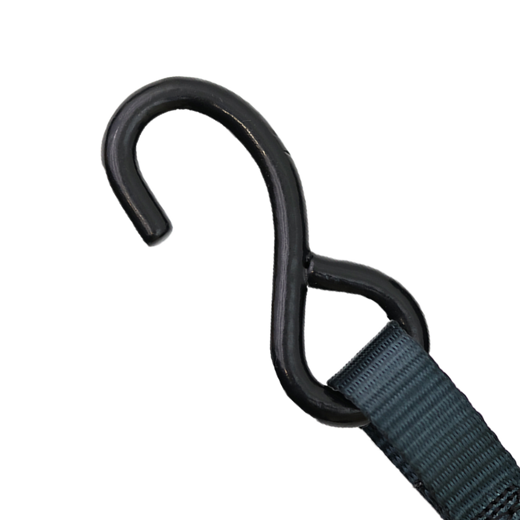 1" Heavy Duty S Hook - 2250 lbs Breaking Strength, 750 lbs WLL, Full PE Coated Tie Down Hook