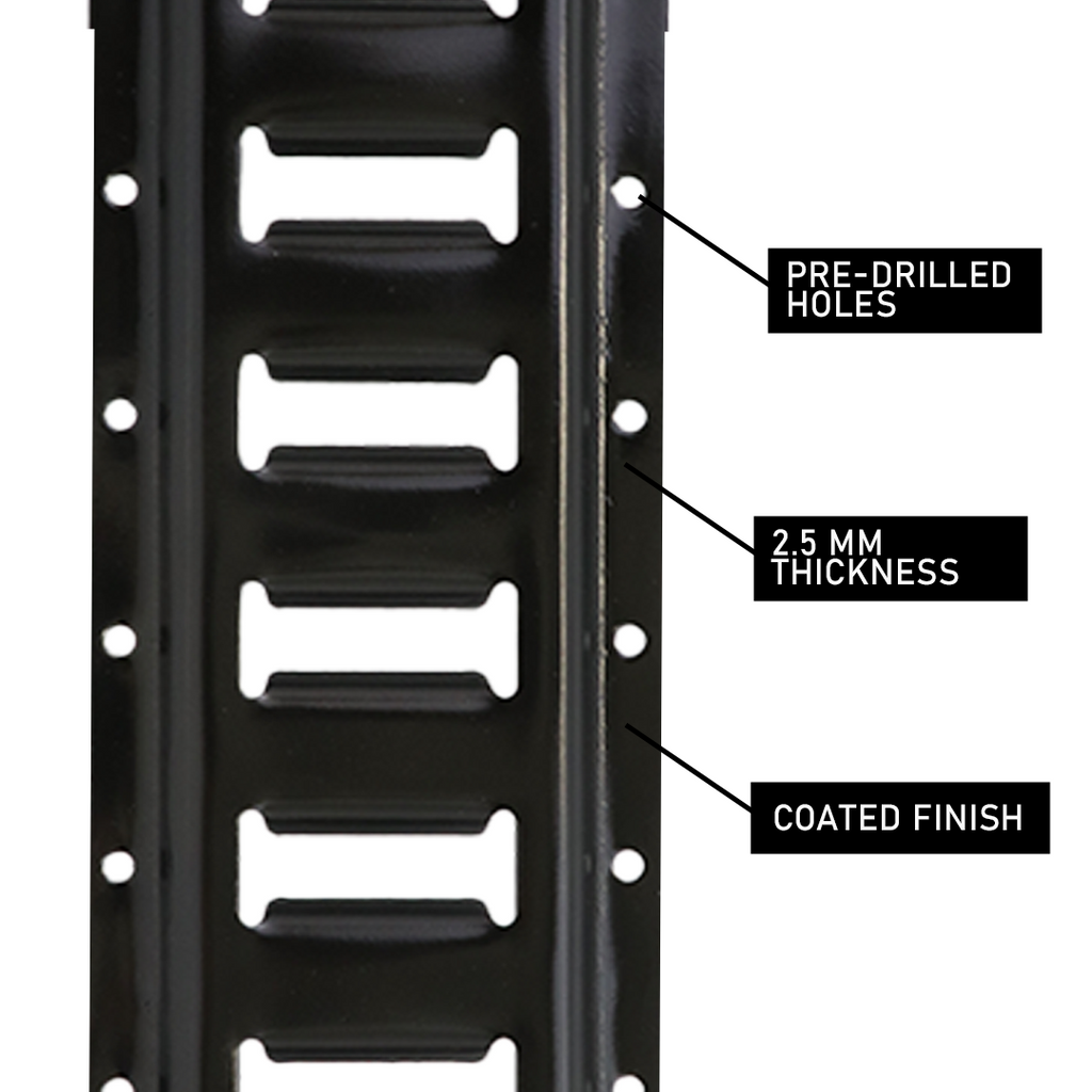 5' Black E-Track Tie-Down Rails – 12-Gauge Steel