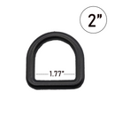 2 Inch Heavy Duty D-Ring - 11,000 lbs Breaking Strength, Welded Alloy Steel, Zinc Plated/Black, for Lasso Tie Downs, Auto & Towing Straps-3
