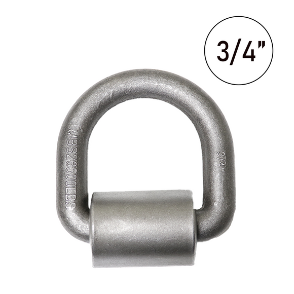 Heavy Duty 3/4" Weld-On Forged Lashing D-Ring with Mounting Bracket