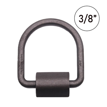 Heavy Duty 3/8" Weld-On Forged Lashing D-Ring Set with Mounting Bracket - 9,000lbs Breaking Strength