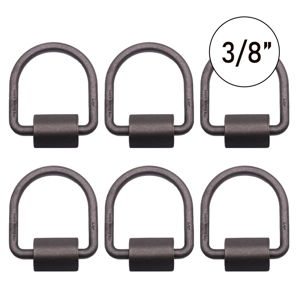 Heavy Duty 3/8" Weld-On Forged Lashing D-Ring Set with Mounting Bracket - 9,000lbs Breaking Strength