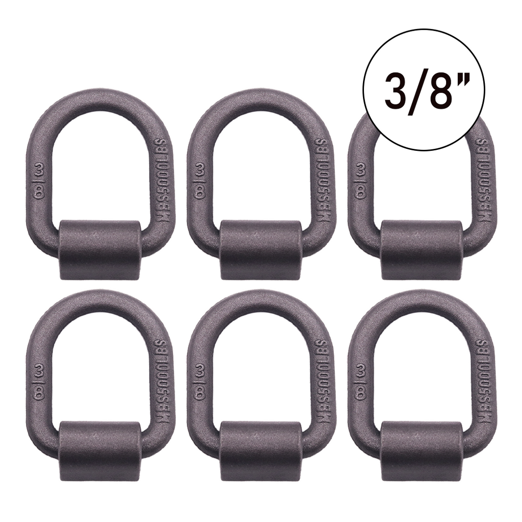Heavy Duty 3/8" Weld-On Forged Lashing D-Ring Set with Mounting Bracket, 5,000lbs Breaking Strength