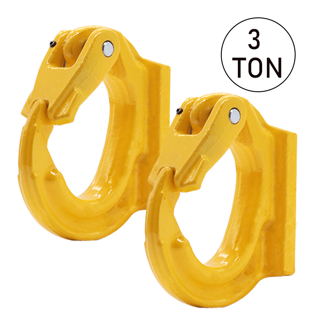 Heavy-Duty 3-Ton Weld-On Forged Anchor Hooks with Safety Latch - G80 Construction