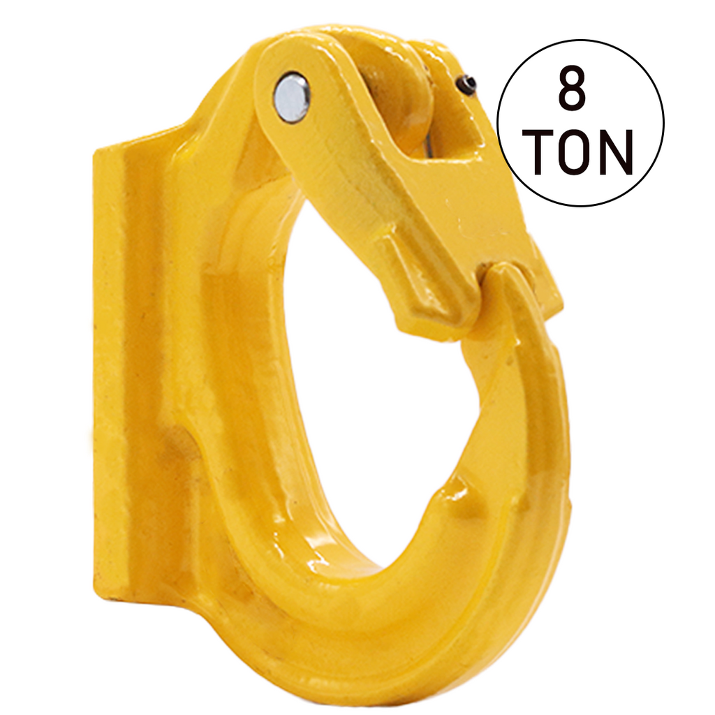 Heavy-Duty 8-Ton Weld-On Forged Anchor Hooks with Safety Latch - G80 Construction