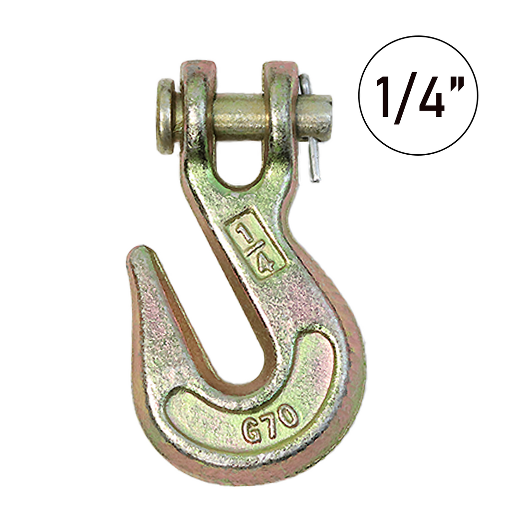 Heavy-Duty 1/4" Forged Clevis Grab Hooks - 14,400 lbs. Breaking Strength
