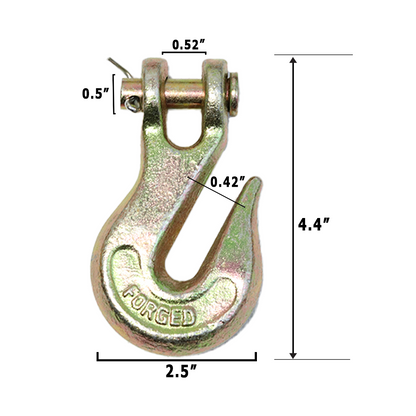 Heavy-Duty Forged Clevis Grab Hooks (1/4" - 1/2") - Up to 51,000 lbs Breaking Strength