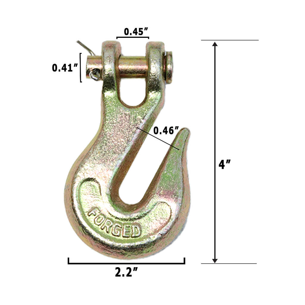 Heavy-Duty 5/16" Forged Clevis Grab Hooks - 21,600 lbs. Breaking Strength