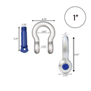 Galvanized Finish 1" Forged Screw-In Anchor Shackle Set: Heavy-Duty and Versatile Anchoring Solution-1