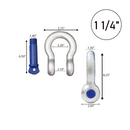 Galvanized Finish 1 1/4" Forged Screw-In Anchor Shackle Set: Heavy-Duty and Versatile Anchoring Solution-1