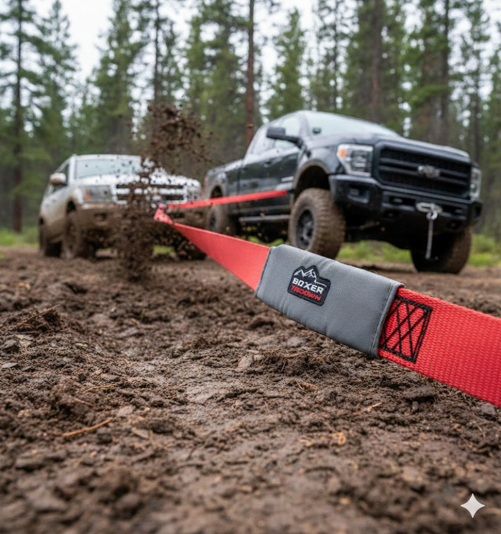 TitanStrap 33,000 lbs Recovery Strap (4" x 30') – Heavy Duty Nylon Snatch Strap with 20% Stretch & Reinforced Loops