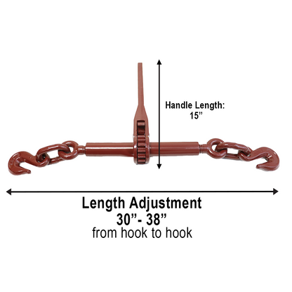Heavy Duty Ratchet Binder 13,000-lb Working Load Limit, Fits 1/2" and 5/8" Grade 70 Chains