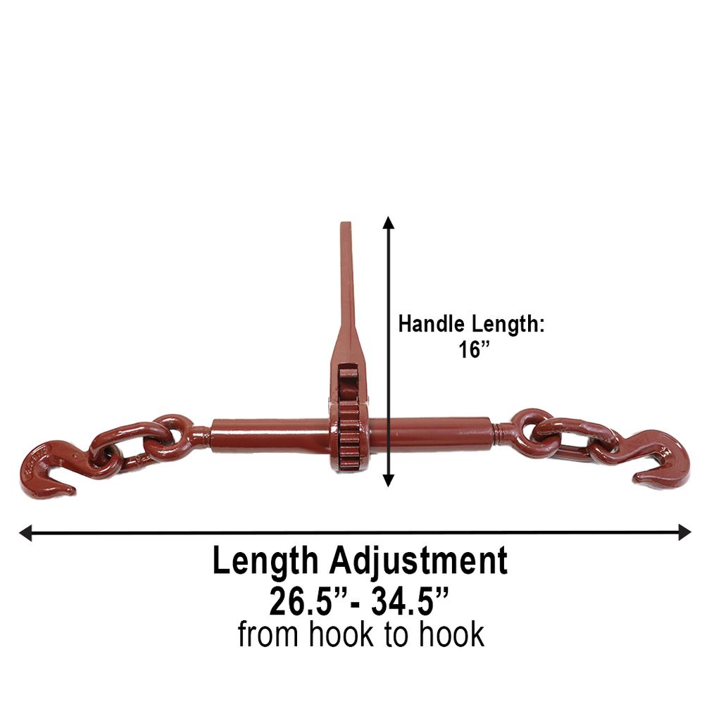 Heavy Duty 3/8" - 1/2" Ratchet Chain Binder, 9,200-lb Working Load Limit, Fits 3/8" and 1/2" Grade 70 Chains