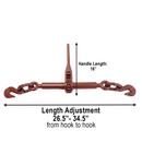 Heavy Duty 3/8" - 1/2" Ratchet Chain Binder, 9,200-lb Working Load Limit, Fits 3/8" and 1/2" Grade 70 Chains-4