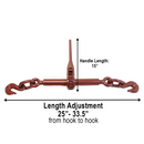 Heavy Duty 5/16" - 3/8" Ratchet Chain Binder 6,600-lb Working Load Limit, Fits 5/16" and 3/8" Grade 70 Chains-4