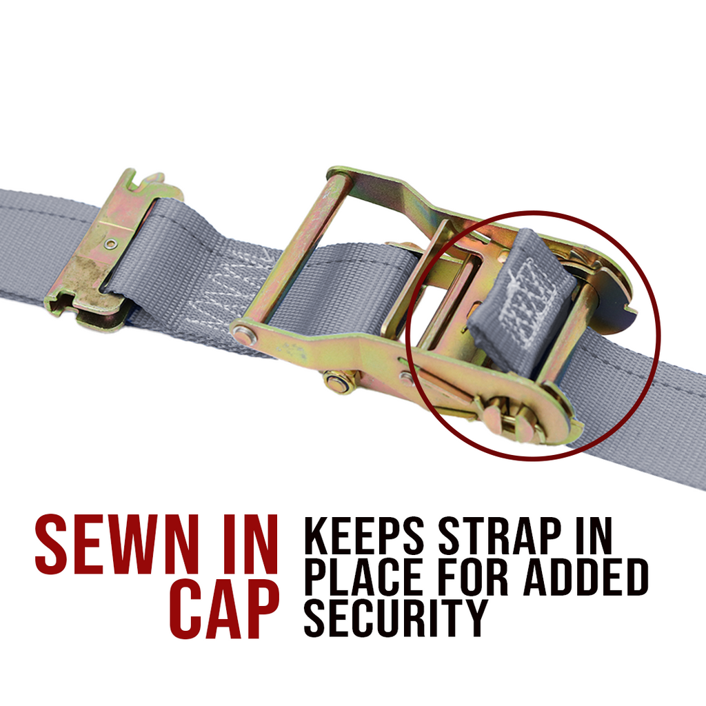 Boxer SecurePro Max 2" x 16' Ratchet E Track Straps with Triple E-Fittings – 3X Anchor Points for Ultimate Load Stability - 4400 lbs.