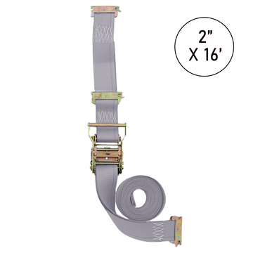 Boxer SecurePro Max 2" x 16' Ratchet E Track Straps with Triple E-Fittings – 3X Anchor Points for Ultimate Load Stability - 4400 lbs.