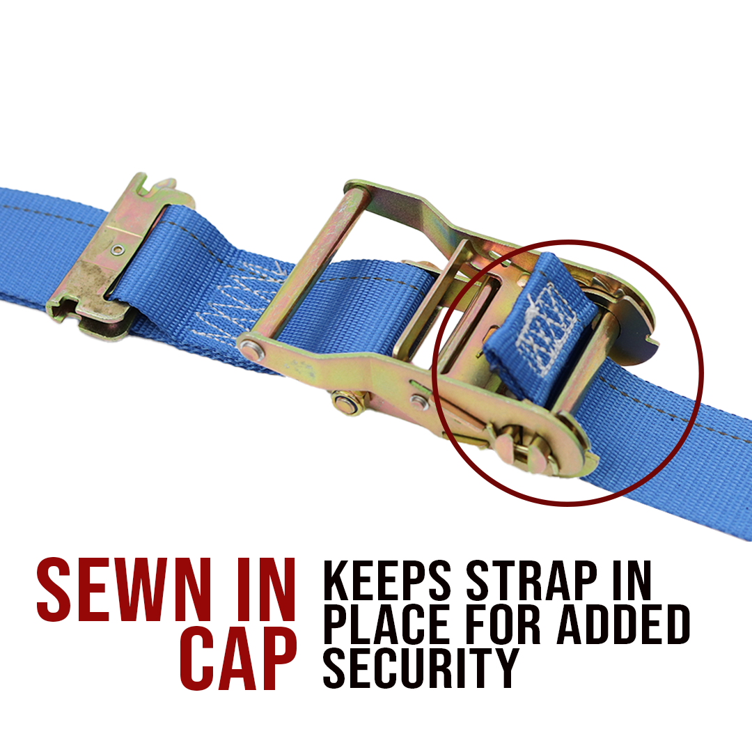 Boxer SecurePro Max 2" x 20' Ratchet E Track Straps with Triple E-Fittings – 3X Anchor Points for Ultimate Load Stability - 4400 lbs.