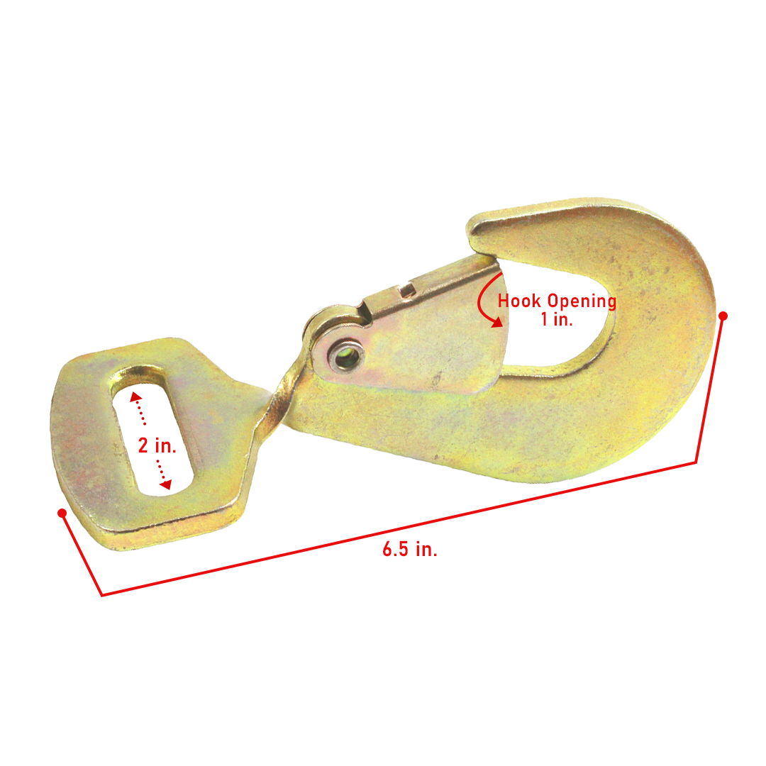 2" Twisted Snap Hook: 10,000 lb. Pro-Grade Tie-Down Security in Yellow Chrome