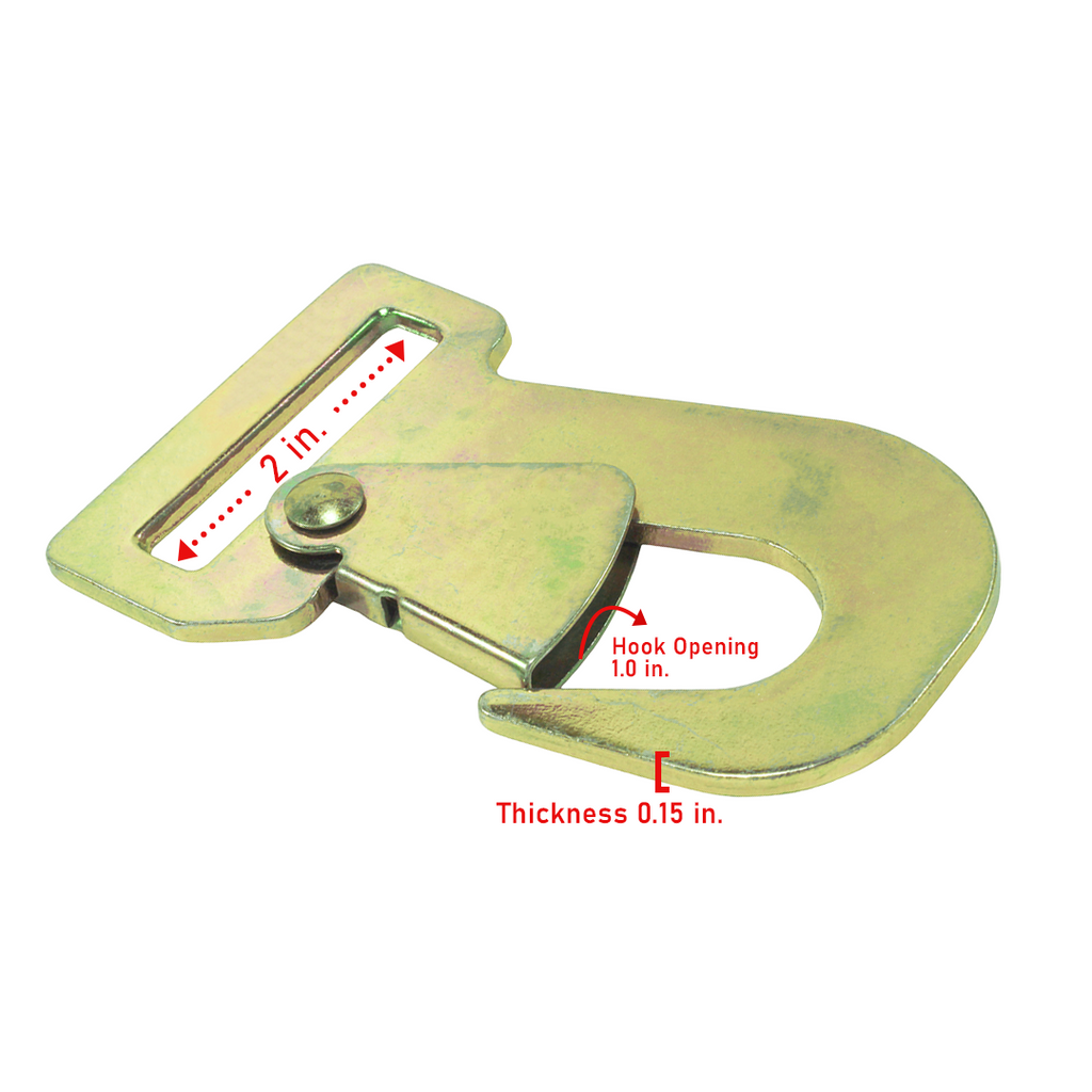 2" Slim Profile Snap Hook with Safety Latch - 5,000 lb Breaking Strength